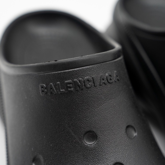 size 40 - Balenciaga Crocs Mule Rubber Slide Sandal Platform Black - Picture 8 of 13